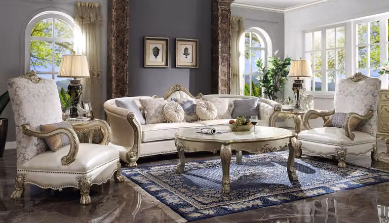 Sofagarnitur Klassisch 4+1 Sitz Sofa Polster Gruppe Wohnlandschaft Couch Barock