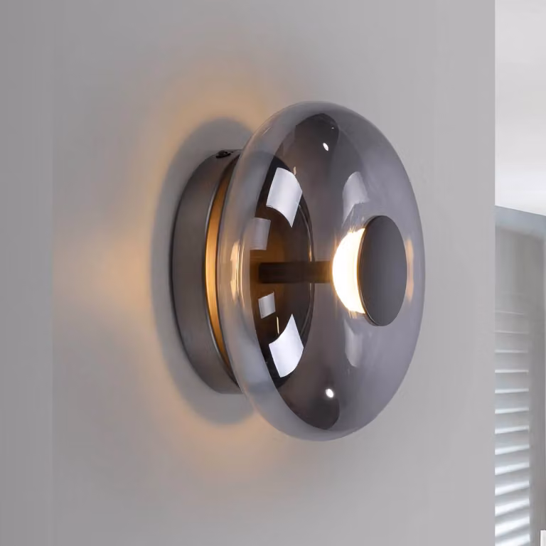 Schöner Wohnen Plafoniera a LED Posh, dimmerabile, Alluminio / Grigio / Zincato, Soggiorno / Sala da pranzo, Vetro, Moderno, Plafoniera LED