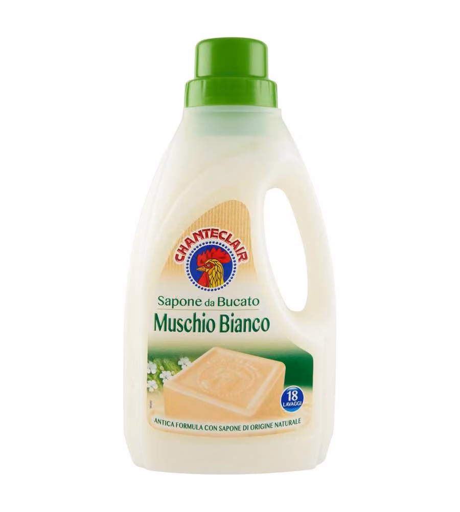 CHANTECLAIR Sapone Bucato Liquido Muschio Bianco 1000 ml - Detersivo Naturale