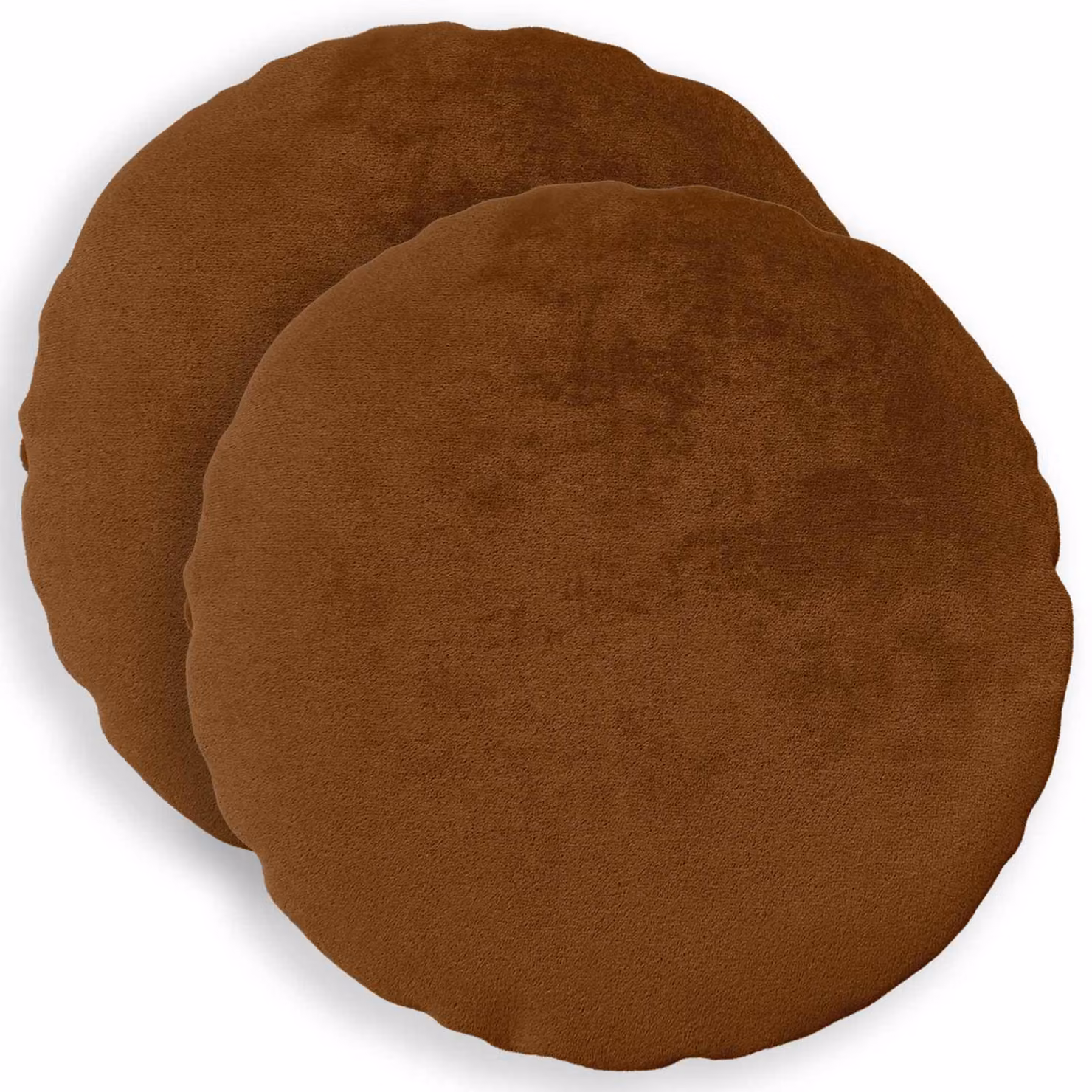 vidaXL Federa 2 pcs HEERLEN Marrone Chiaro Ø 60 cm Flanella