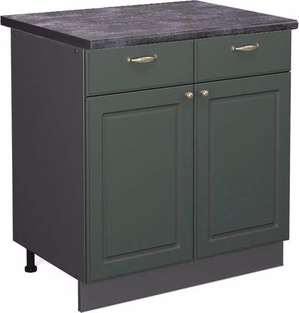 Mobiletto base per cucina Fame-Line Verde-oro rustico/Antracite 80 cm, PL Antracite Vicco