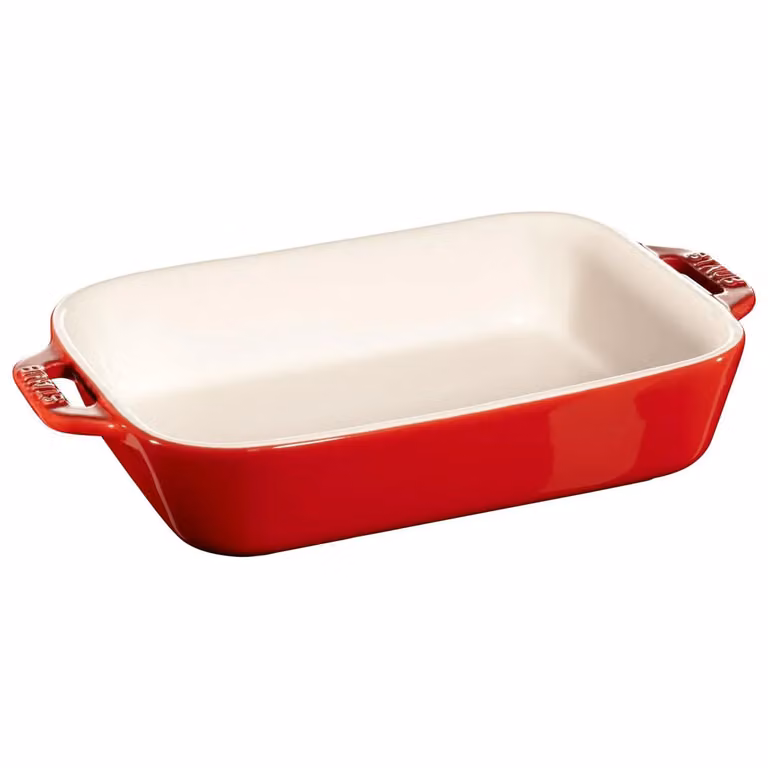 Pirofila rettangolare in ceramica Staub, ciliegia, 20x16cm