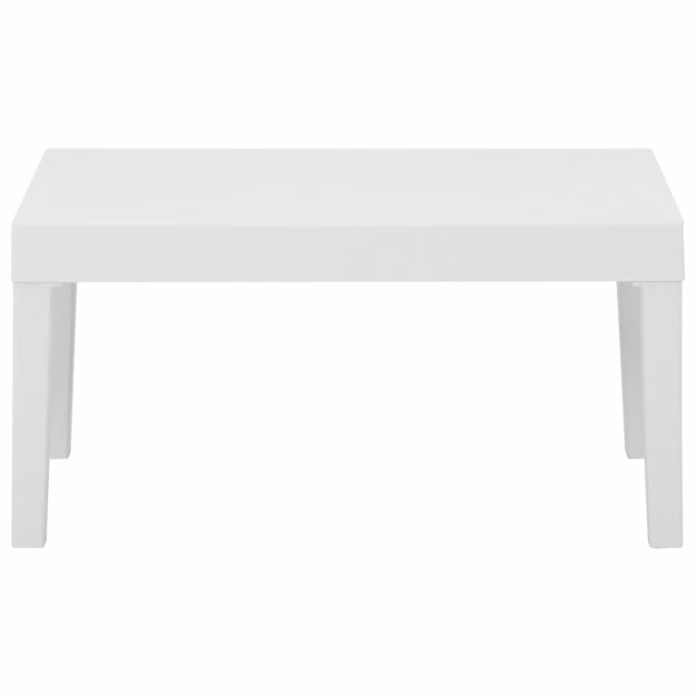 Tavolino da Salotto per Giardino in Plastica Bianco