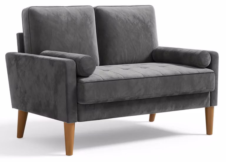 Divano a due posti - Piccolo divano - Divano moderno - Poltrona imbottita - Divano - Design compatto - Struttura in legno massello resistente