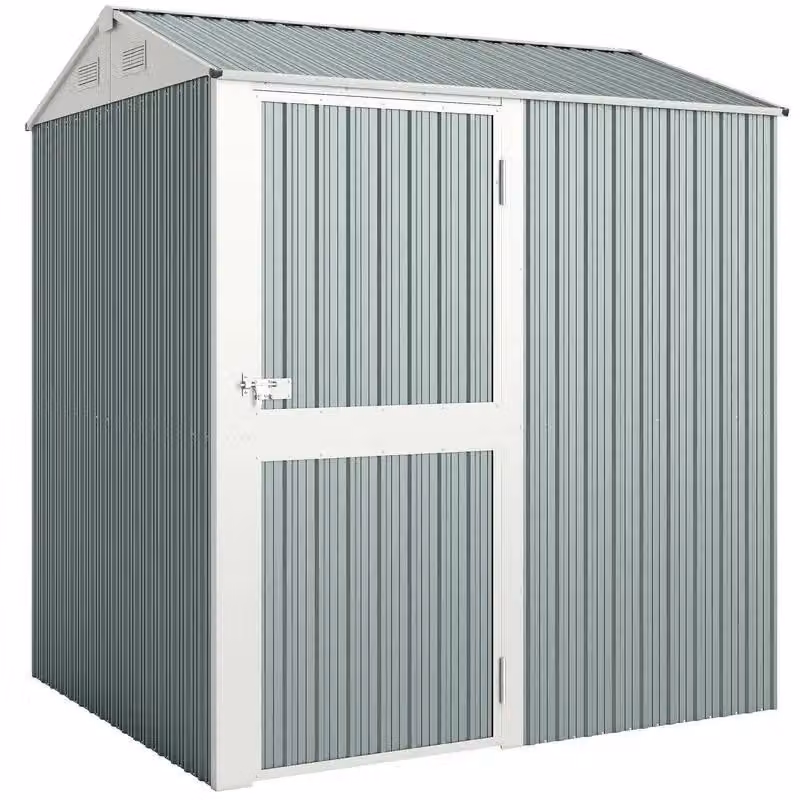 Capanno per attrezzi in metallo - Capanno da giardino di 3,5 m² - Con serratura - Impermeabile - Ventilazione del tetto - Dimensioni: 209 x 177 x 236 cm - Colore: verde militare