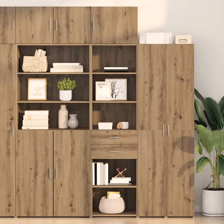 vidaXL Credenza moderna in rovere marrone L: 50 cm, P: 42,5 cm, H: 225 cm