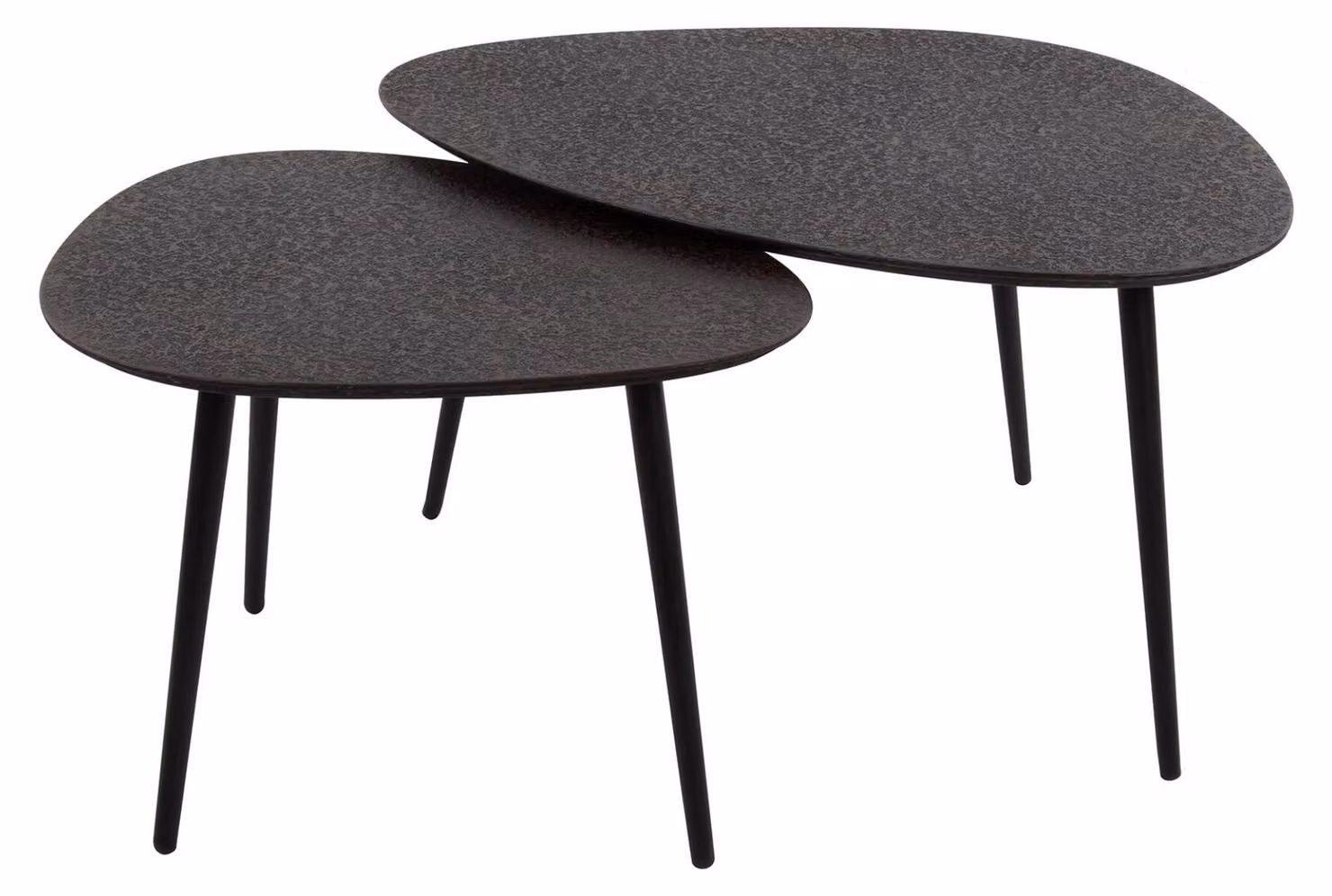 Tavolino FURNLUX nero metallizzato 80 cm (2 pezzi) / Colore principale: nero / Dimensioni: 80 x 41 x 59 cm