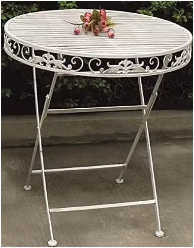 Vigor Blinky Tavolo da Esterno Quadrato in Acciaio Verniciato Bianco L: 70 cm, P: 76 cm