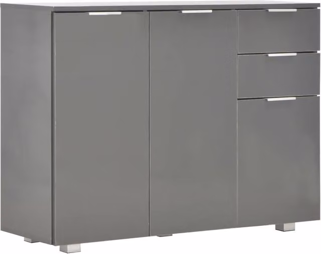 Credenza | Madia | Buffet da pranzo | Armadio da pranzo Grigio Lucido 107x35x80,5 cm