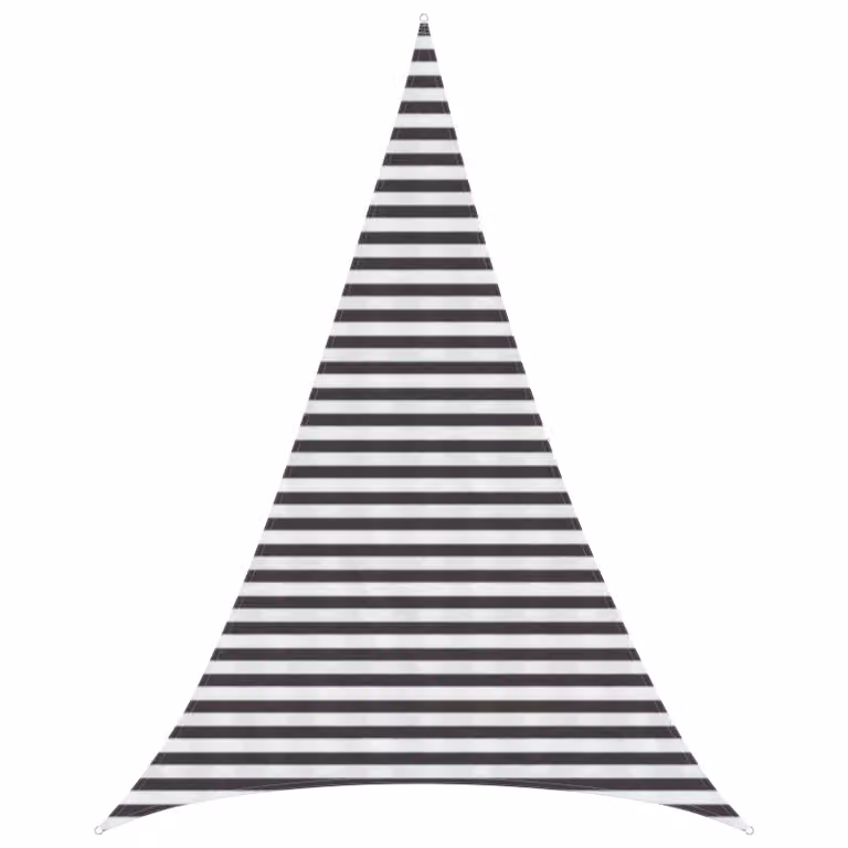 Telo Ombra Triangolare vidaXL in HDPE Antracite e Bianco L: 5 m, P: 6 m, H: 6 m