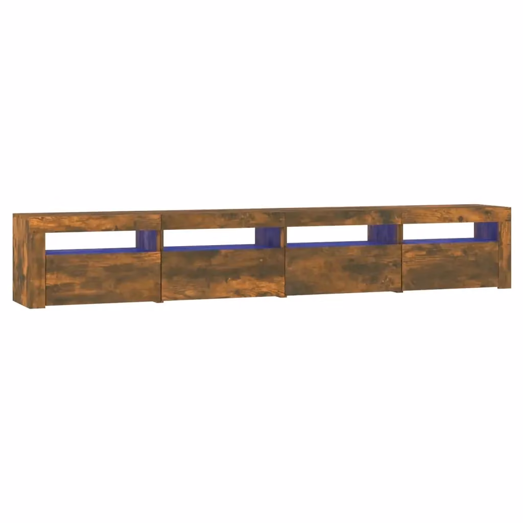 Mobile Porta TV Moderno vidaXL in Rovere Fumo con Luci LED Integrate L: 240 cm, P: 35 cm, H: 40 cm – 2