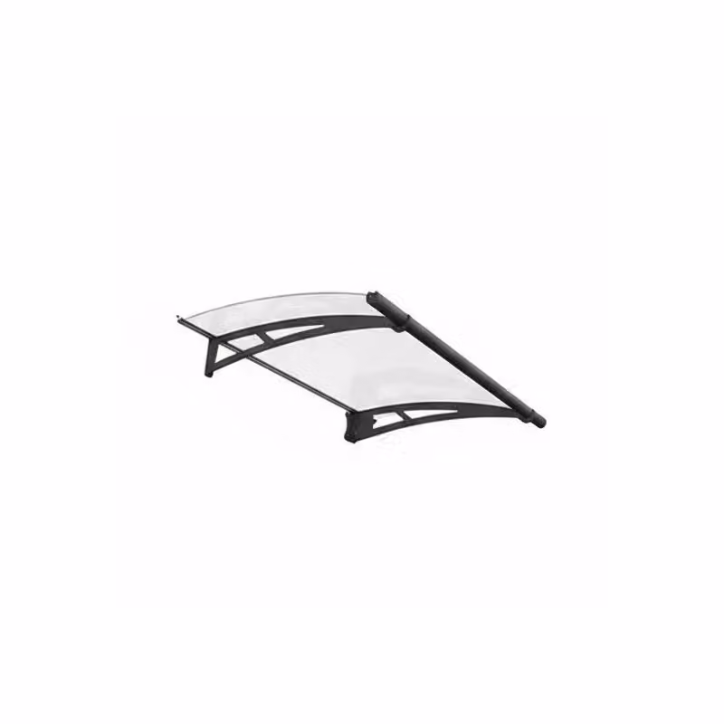 Pensilina esterna Palram INDRA in policarbonato e acciaio zincato, Grigio e Trasparente, L/P/H: 150 x 92 x 16 cm – 2