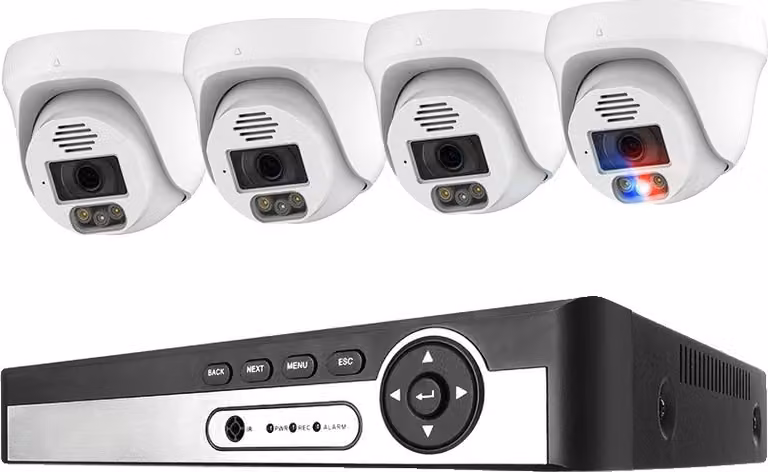 Sistema di telecamere di sicurezza, risoluzione 4K, riconoscimento facciale AI, 8CH NVR 4 CAM 8MP, 4T