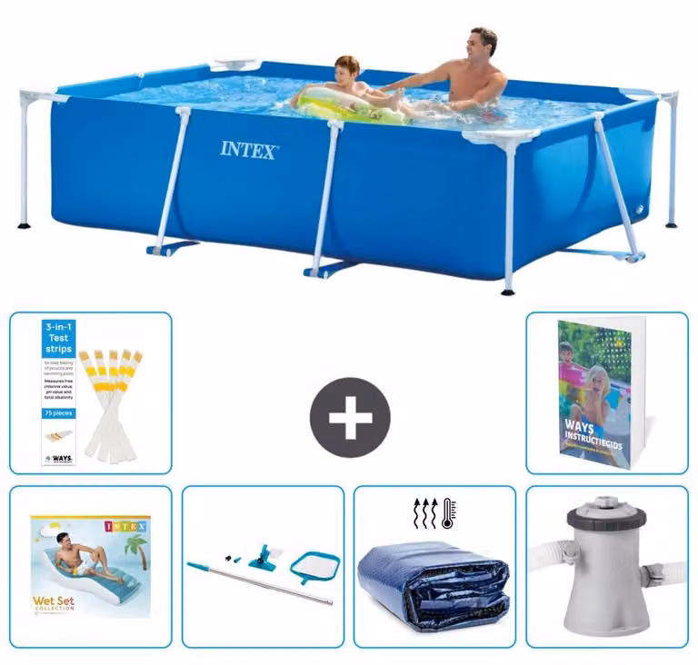 Piscina fuori terra rettangolare - 260x160x65 cm - 5 pezzi - Modello S134