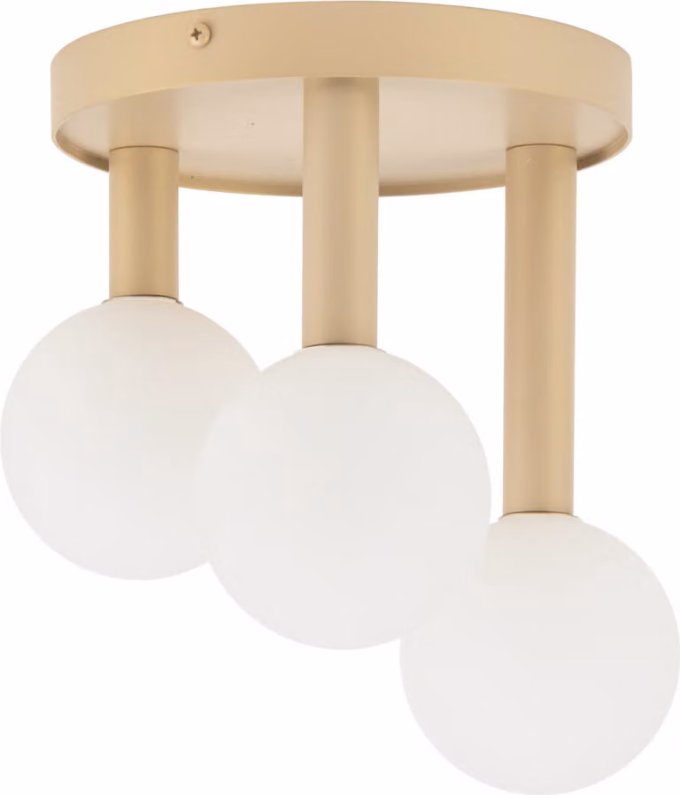 Lampada da soffitto decorativa moderna in oro 3 sfere di vetro bianche Perla 3xG9 12W Sigma Lighting