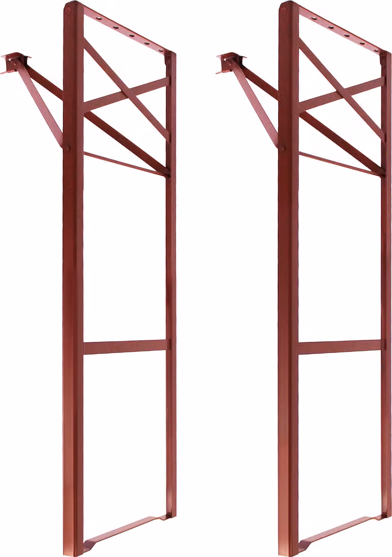 Natural Goods Berlin telaio per mobili BIERZELT, set per tenda da birra fai da te, telaio per tavolo pieghevole, telaio per panca, set per tendone, acciaio inox, H100,5 x L43cm - tavolo da bar, rosso scuro, 2 pezzi