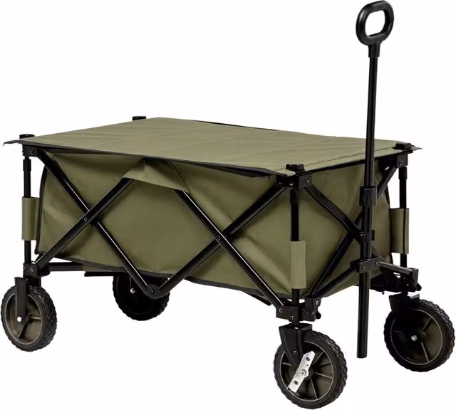 Carrello da Giardino Pieghevole Xylo Verde con 5 Sacche in Poliestere e Acciaio, L/P/H: 108 x 55 x 93 cm