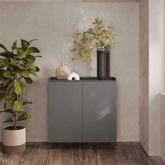 Contenitore Polan 2 ante colore ardesia e piombo