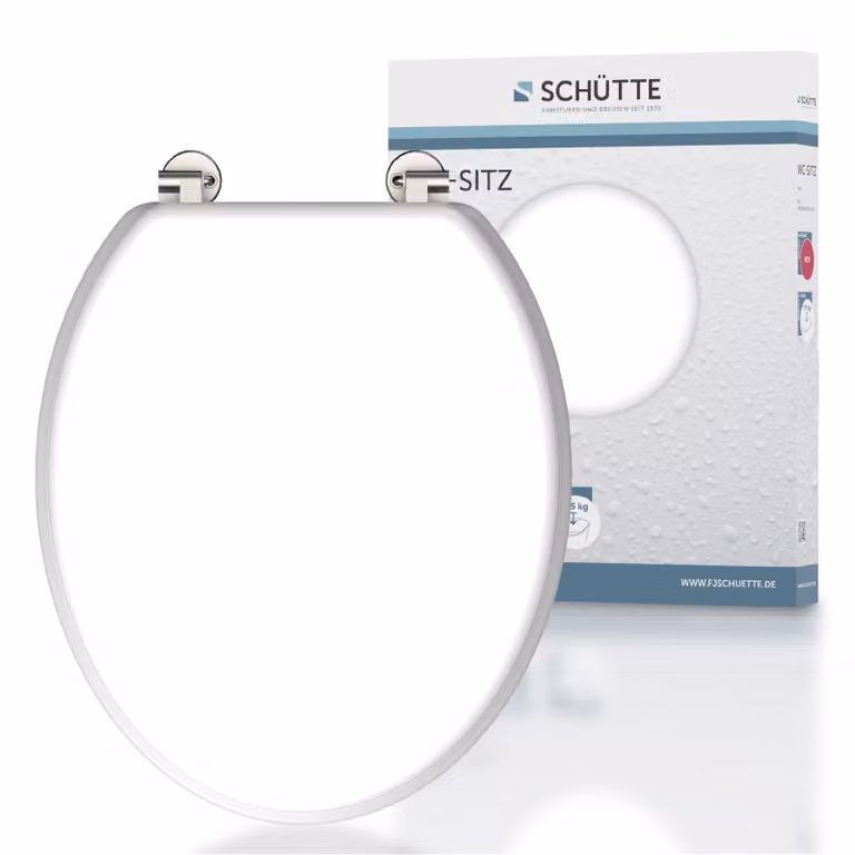 SCHÜTTE Sedile WC WHITE, coperchio WC con anima in legno, coperchio WC bianco 84000