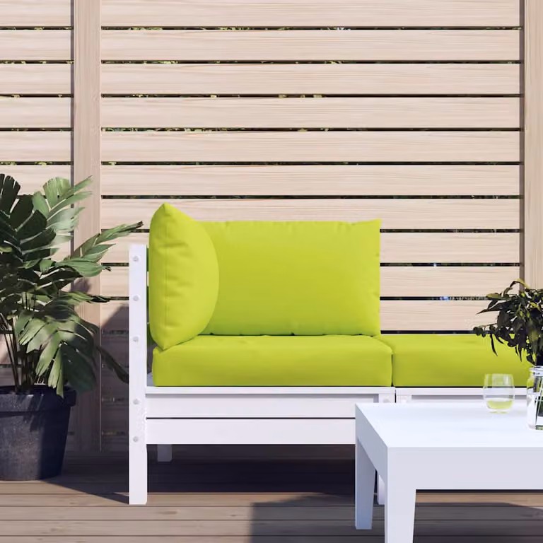 Set di 3 cuscini per pallet vidaXL in tessuto Oxford verde, impermeabili e traspiranti, L/P/H: 60 x 60 x 8 cm
