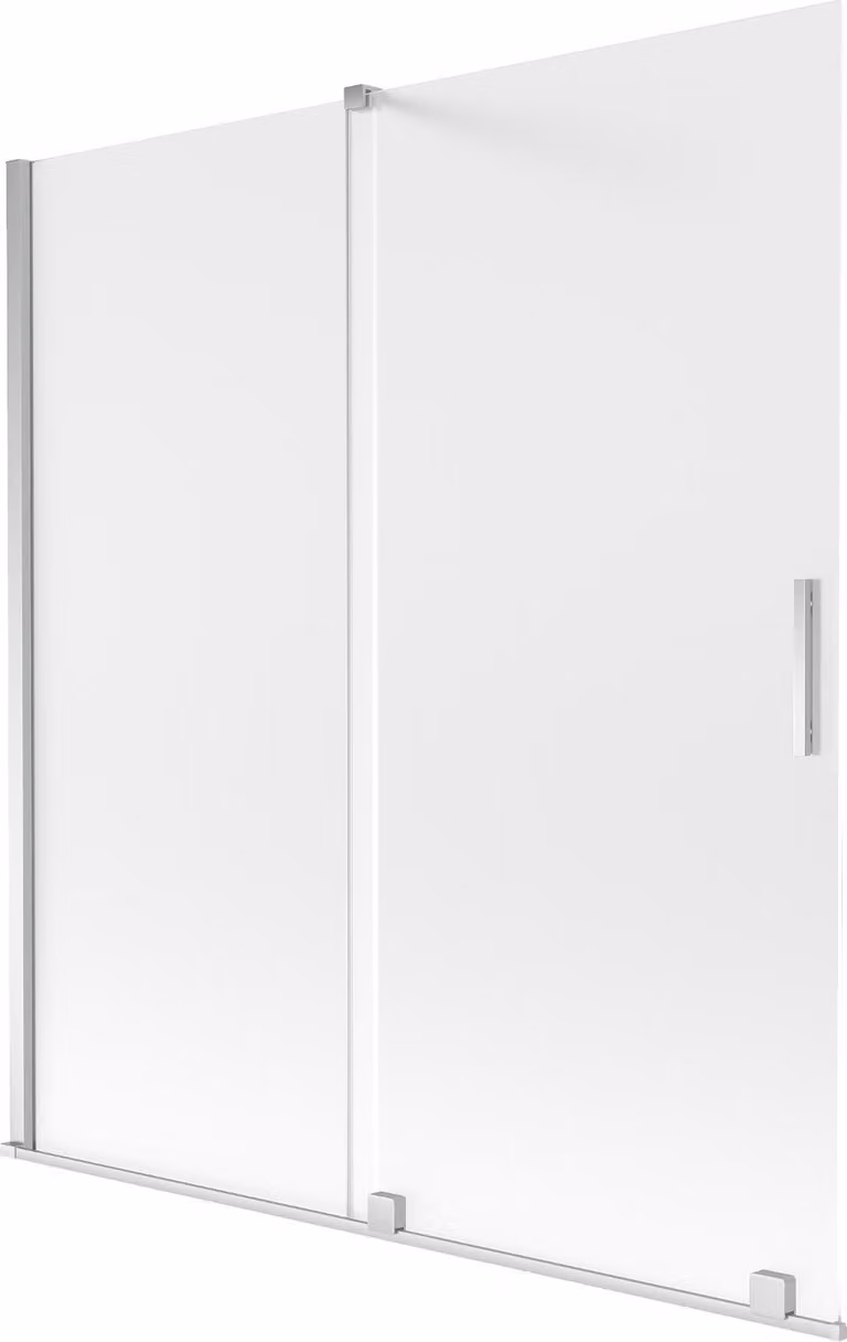 Mexen Velar paratia da vasca da bagno scorrevole a 2 ante 150 x 150 cm, smerigliato, cromo - 896-150-000-31-01