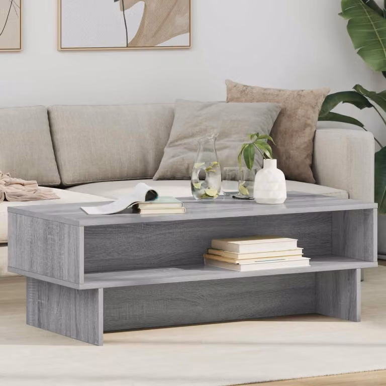 Maison Exclusive - Tavolino Sonoma grigio, 100 x 46 x 35 cm, realizzato in materiale composito di legno