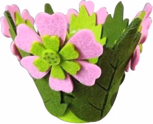 Portafiori in feltro rosa