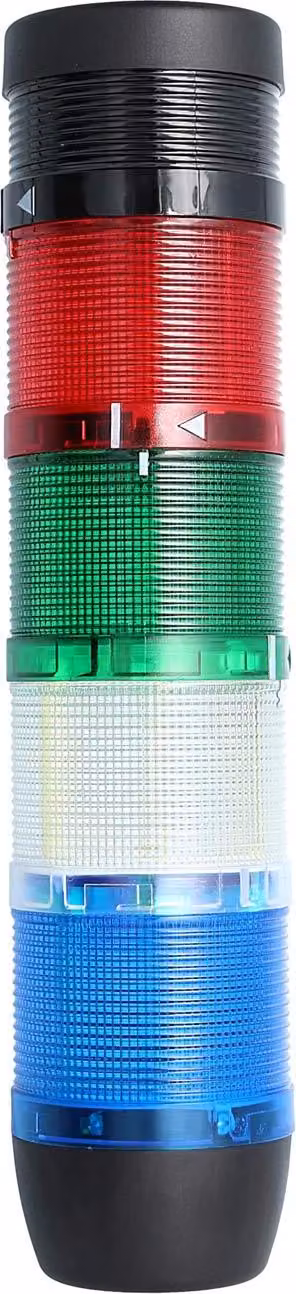 Colonna segnaletica STEX24 blu-bianco-verde-rosso, 70 mm, 24 V CA/CC, luce lampeggiante a LED con cicalino, SS70-B4/24 106 Volume 90 db - 1
