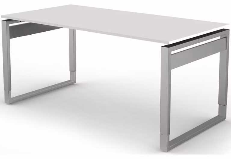 Scrivania Form 5, regolabile in altezza manualmente, bianca, dimensioni piano d'appoggio: 160 x 80 cm
