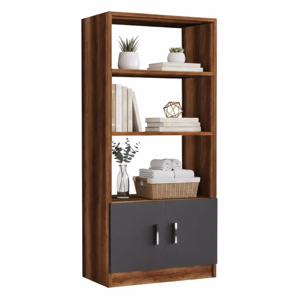 Libreria Patty DMORA con 3 ripiani, Marrone, L: 64 cm, P: 38 cm, H: 140 cm – 2