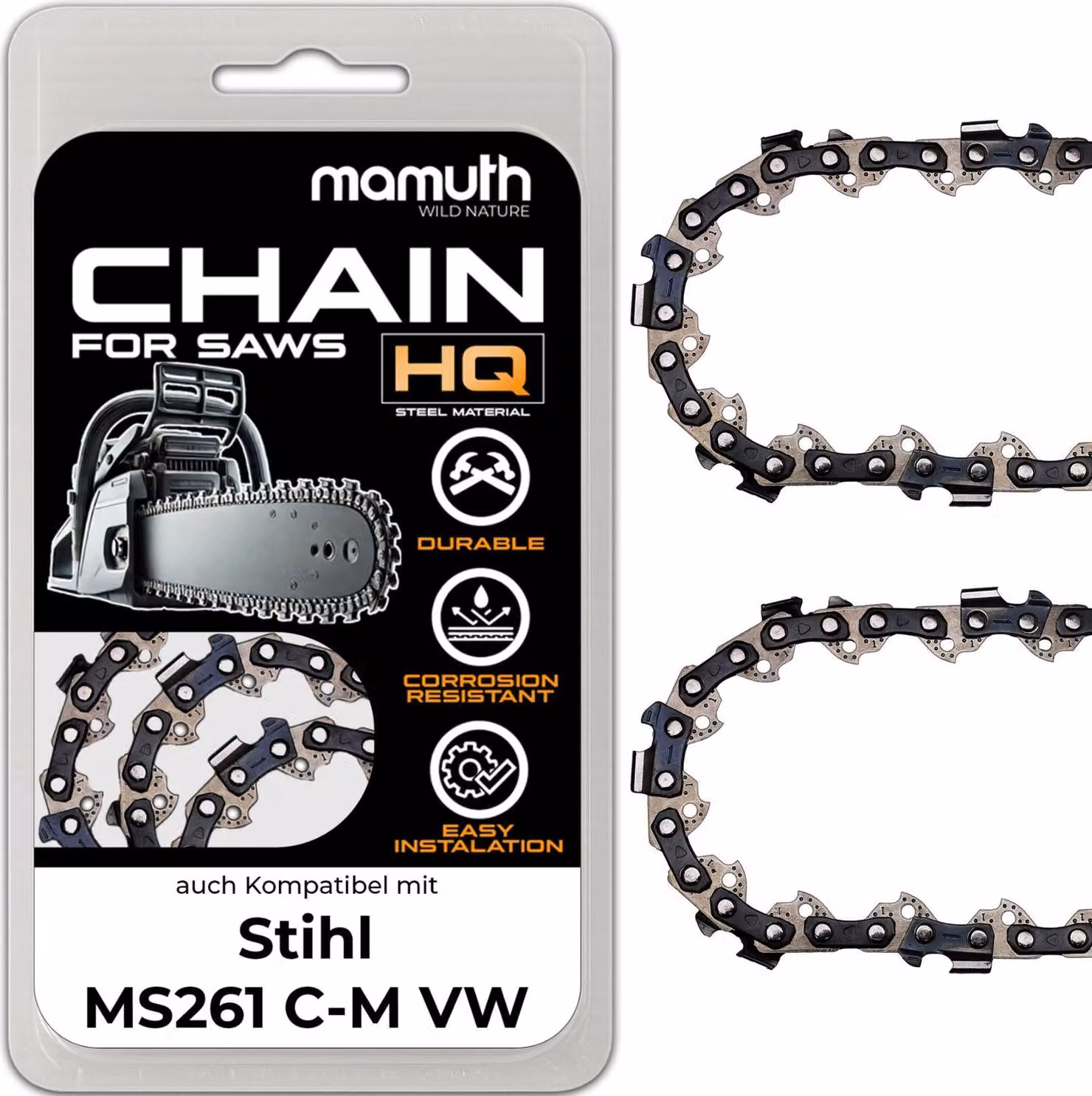2x catena per motosega 40cm 1,5mm 0,325" 67 TG per Stihl MS261 C-M VW