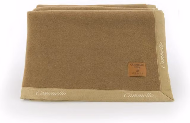 Coperta Invernale In 100% Pura Lana Di Cammello - Matrimoniale - Cammello