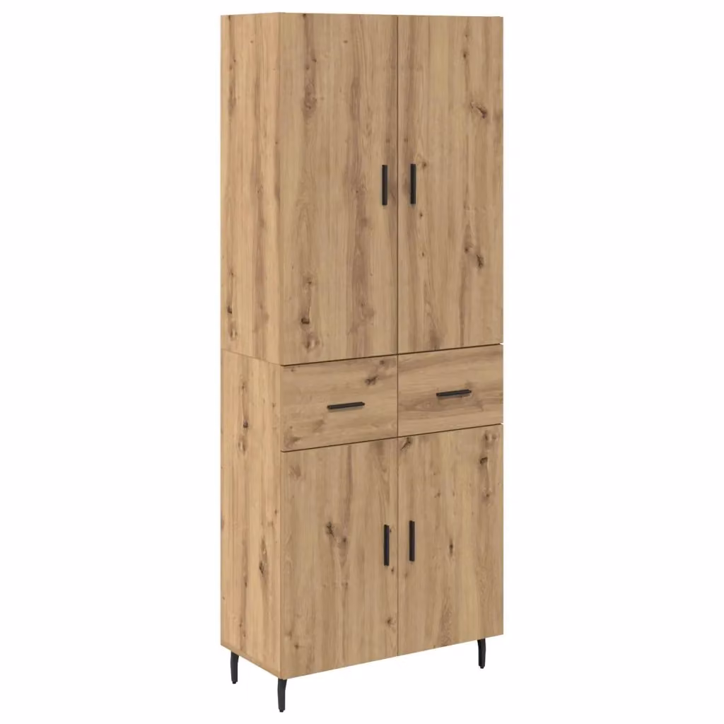 Credenza moderna vidaXL in rovere marrone con ante a battente e ripiani interni, L/P/H: 69,5 x 34 x 180 cm – 2