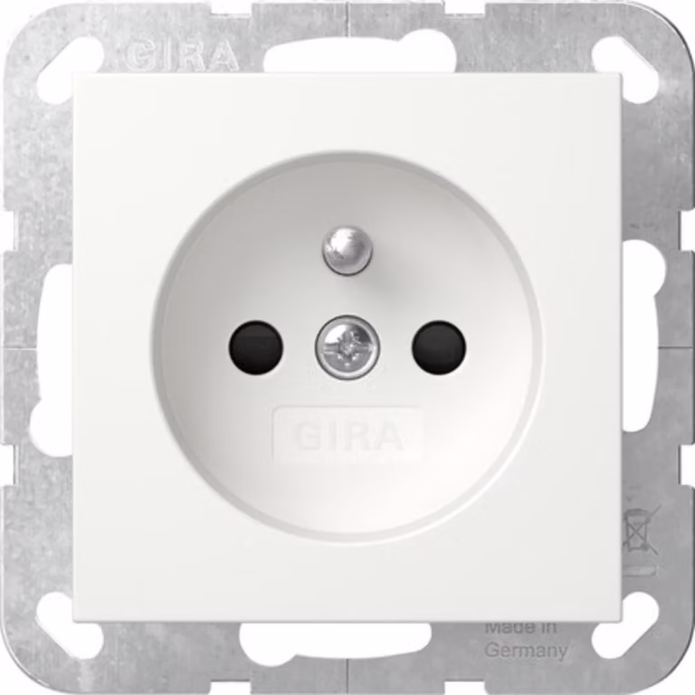 Gira plug-in d. Spina di terra + SP System 55 bianco puro m 448527