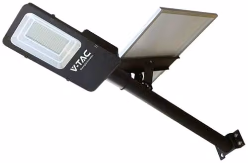 V-TAC Armatura Stradale con Pannello Solare 50W Hybrid-Series Colore Nero 6500K IP65