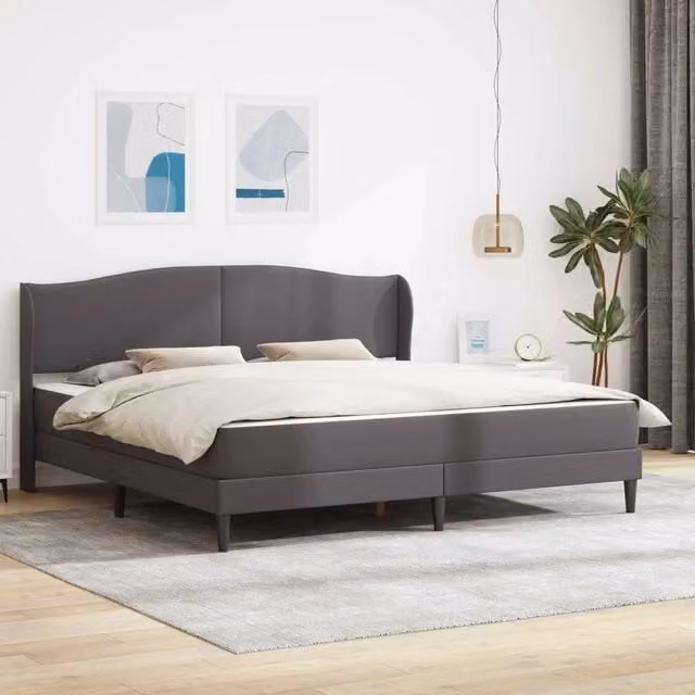 Struttura letto con materasso Grigio 180 x 200 cm Similpelle 3415271