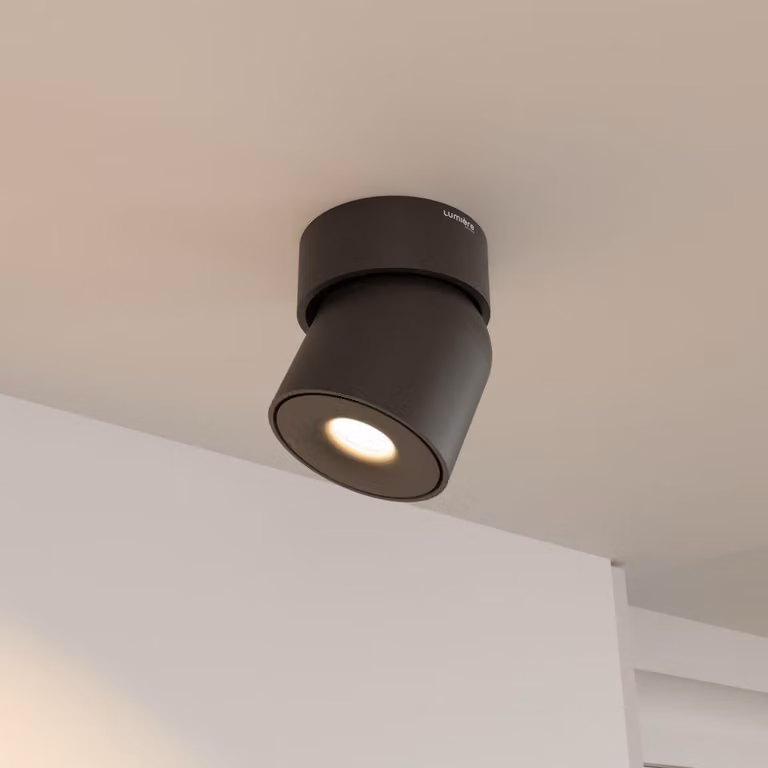LUMIÈRE Design Plafoniera 'Esol' orientabile 350° LED bianco caldo Nero