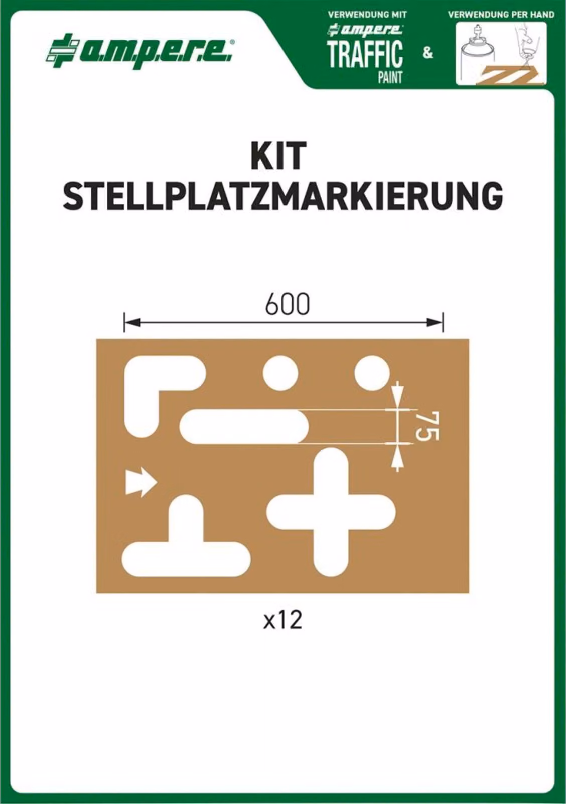 Set di stencil Stencil per aree di parcheggio