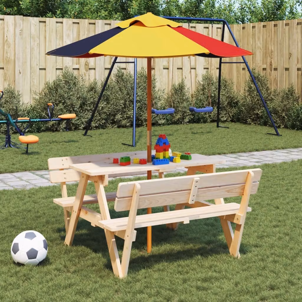Maison Exclusive - Ombrellone per bambini con palo in legno Ø 120 x 140 cm