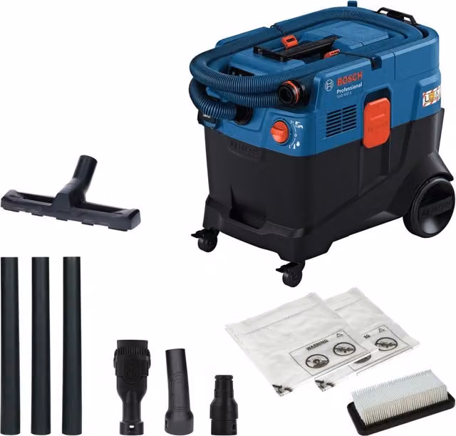 Aspiratore industriale Bosch GAS 400 A Professional 1200W blu con bidone da 40L e sistema AFC