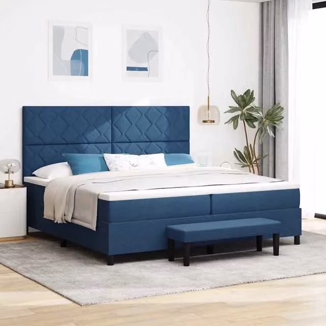 Letto ibrido con materasso a molle insacchettate vidaXL Blu L: 200 cm, P: 200 cm, H: 280 cm