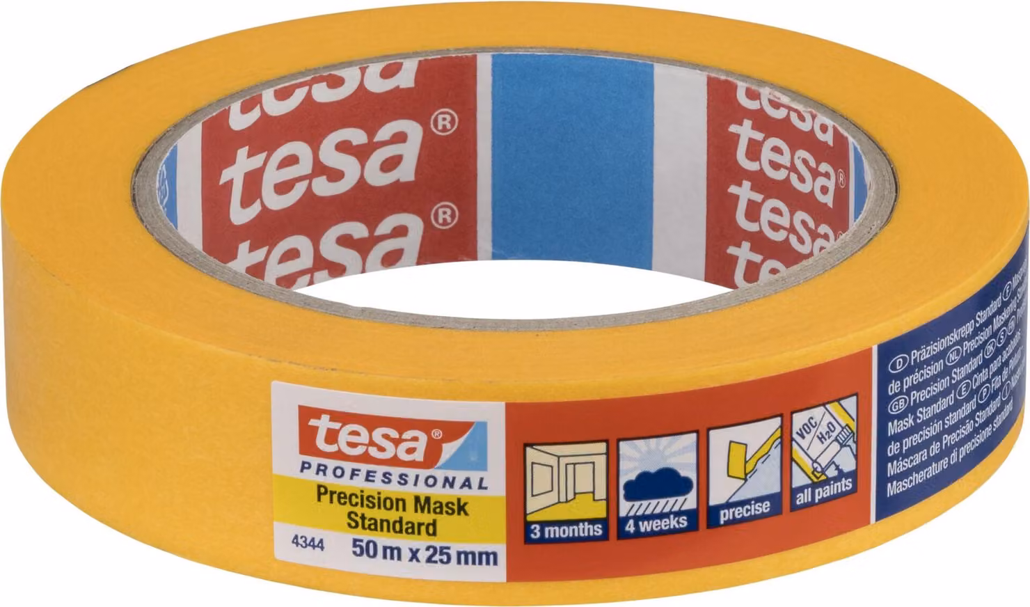 Nastro adesivo Tesa 50m x 25mm Stand.Prec.giallo 04344
