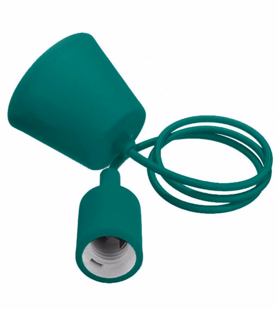 Portalampada a Sospensione E27 (Max 60W) in Silicone Verde