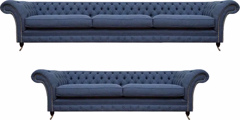 Wohnzimmer 2x Sofas Komplett Möbel Sofagarnitur Design Einrichtung Chesterfield