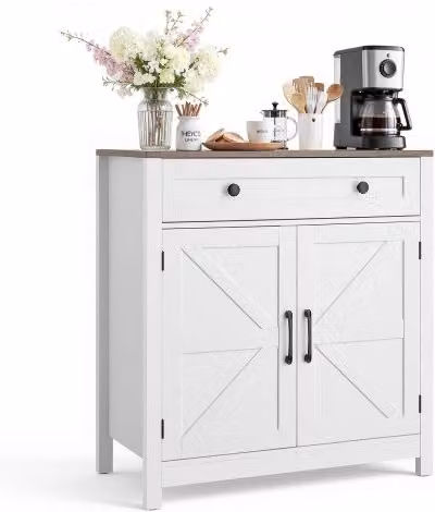 Credenza VEVOR con cassetti e armadietto organizzatore in MDF, mobiletto buffet moderno per cucina, soggiorno o ingresso, L: 75 cm, P: 37,5 cm, H: 80 cm