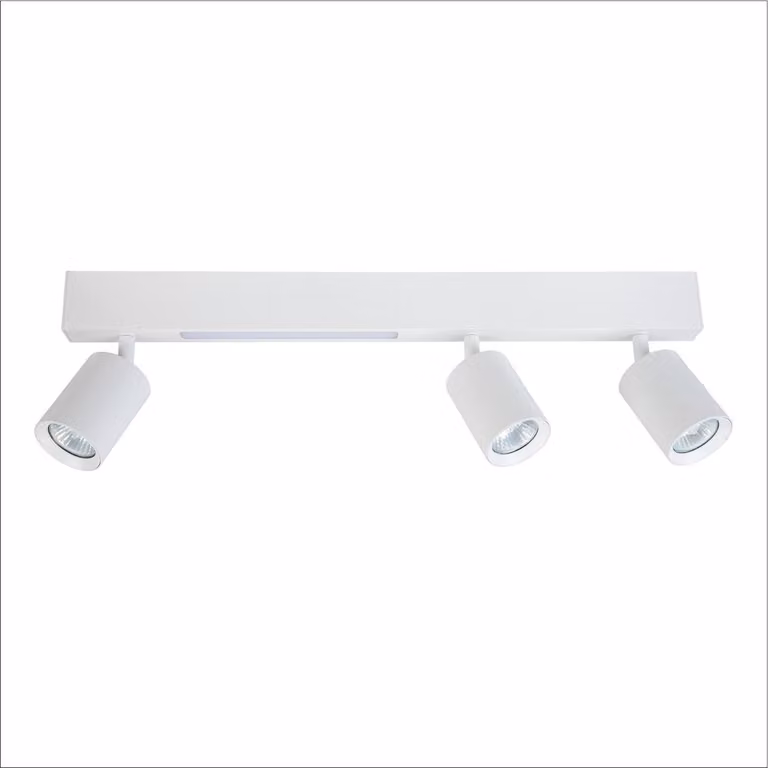 Moderno faretto triplo da soffitto per il soggiorno, striscia bianca, colore variabile LED 5W + 3xGU10 MAGNET Milagro