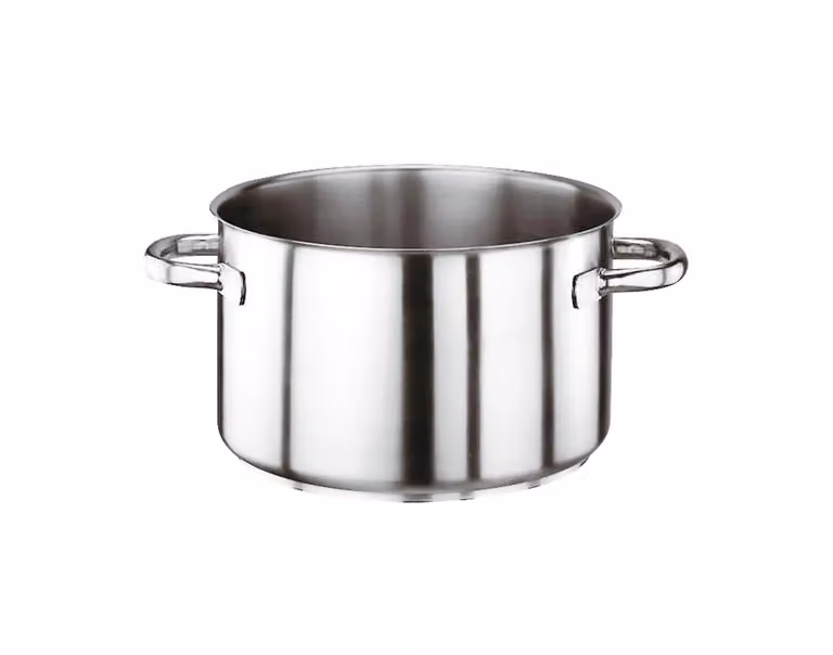 Casseruola Alta Serie 1000 in acciaio inox con due maniglie per induzione, diam.50cm