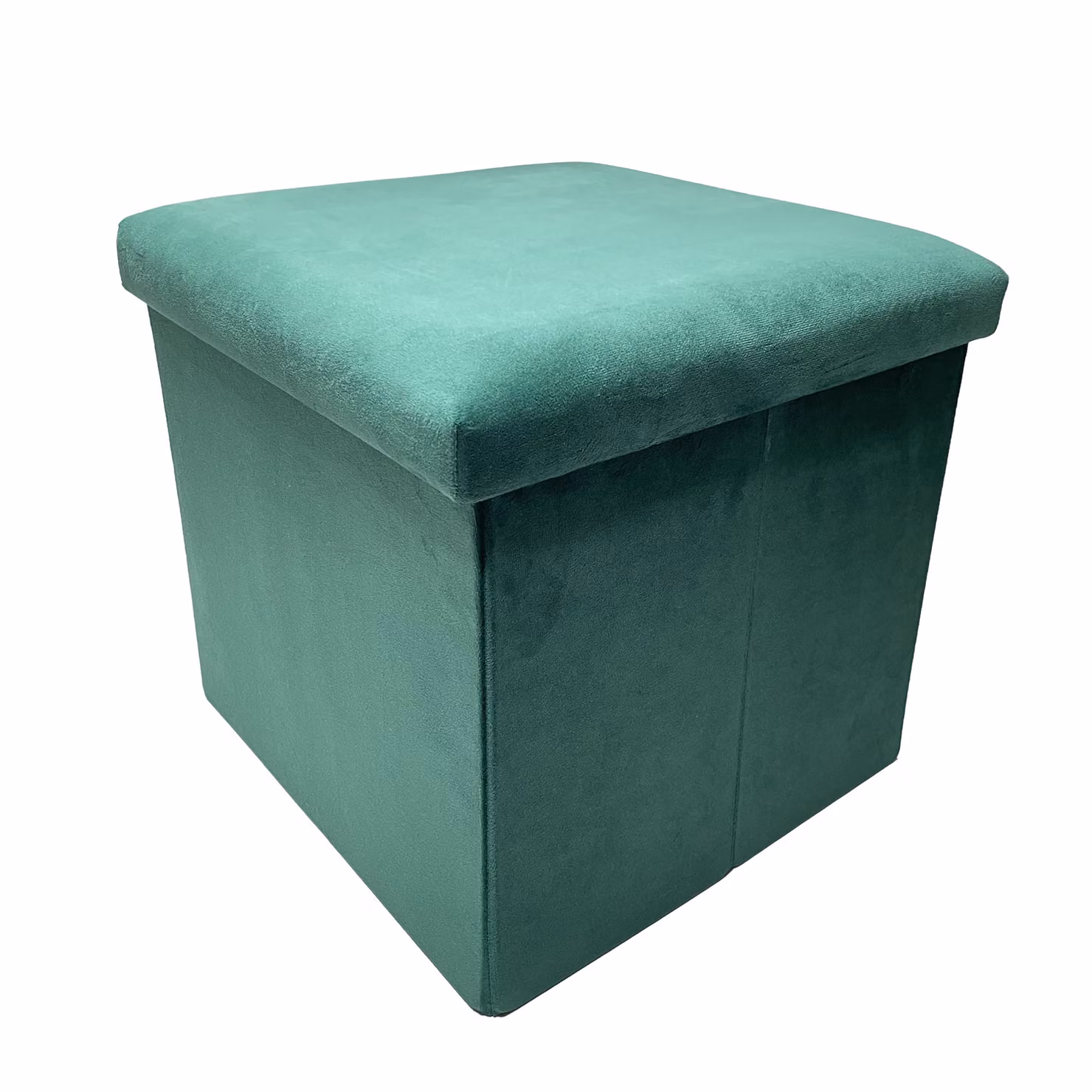 Pouf pieghevole in velluto verde modello cube L/P/H: 40 x 40 x 40 cm – 2