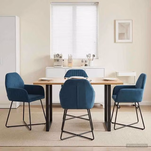 Sedie da pranzo 4 pz Velluto Blu 55 x 50 x 84 cm 3428380