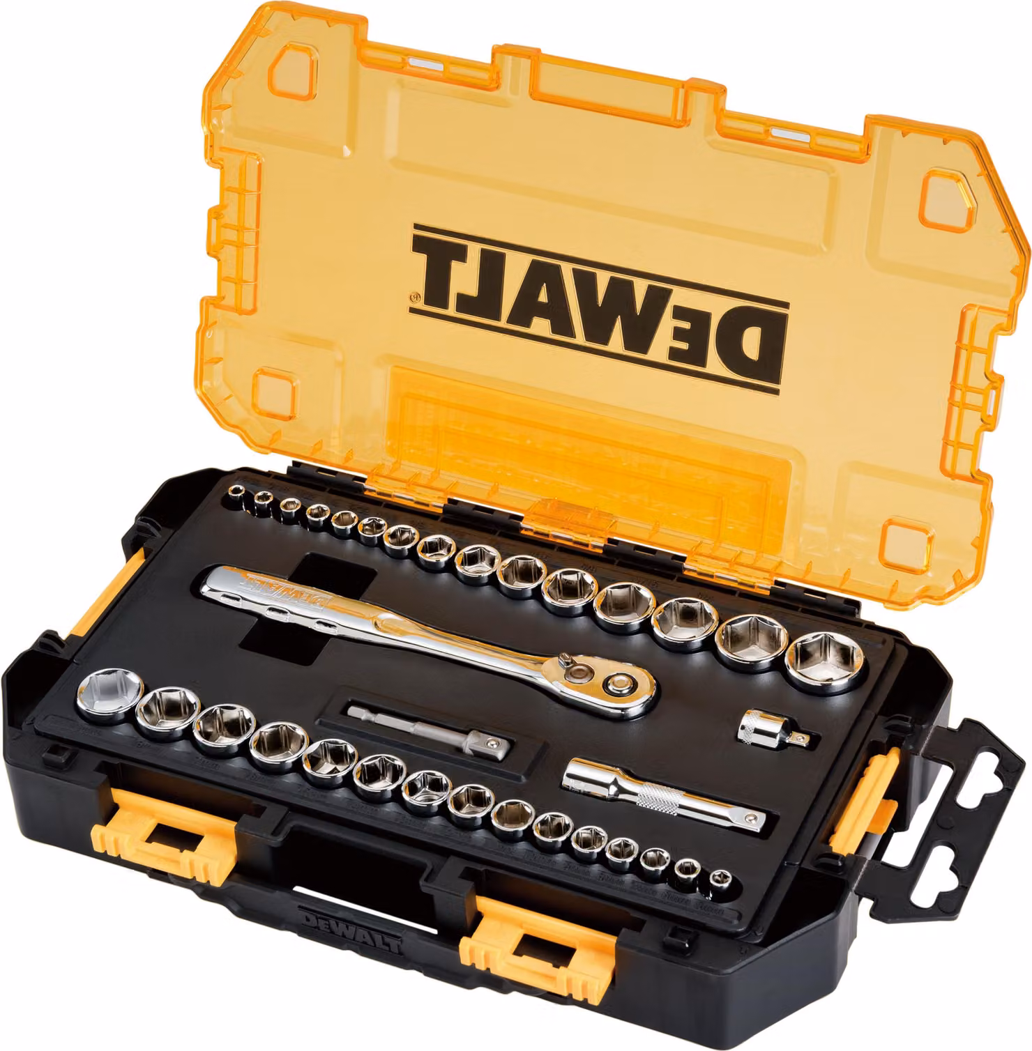 Set di chiavi DEWALT 34 pezzi di prese a cricchetto da 1/4" e 3/8", DeWALT
